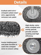 Wire Wheel Brush 2x7/8in for Drill 2Pack, Heavy Duty Carbon Steel Wire Brushes for Rust,Paint,Oxides,Corrosion Removal 1/4in Shank Drill Rotary Attachment