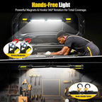 SYLSTAR Work Light for Mechanic, 2400LM LED, 4400mAh Rechargeable, Magnetic, Underhood Work Light with Hooks for Car Repairing, Job site, Garage, Workshop, Emergency(Yellow)