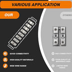Terminal Blocks Double Row Stainless Steel 10-22 AWG Copper 600V/30A Rated 2-14 Poles Neat Circuit Solution 1 Pack TBD (8 Poles)