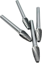 SF-3 Tungsten Carbide Burr Tree Shape Radius End Double Cut Rotary Burr File with 1/4'' Shank, 4pcs by LU&MN