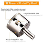 THINKWORK Diamond Drill Bits, Hollow Drill Hole Saw Set, 10-Piece Tile Opener with Hole Saw Guidance Fixture, Suitable for Ceramic, Glass, Tile, Porcelain, Marble