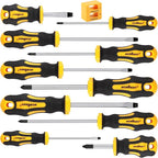 HORUSDY 11-Pieces Magnetic Screw driver, Magnetic 5 Phillips and 5 Flat Head Tips for Fastening and Loosening Seized