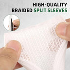 Split Wire Loom Tubing, Cable Protector Sleeve, Braided Cable Management for TV/Computer/Home Theater/Engine Bay, Cord Protectors from Pets No Chew (White, 1"-10ft)