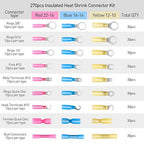 Nilight 270 PCS Heat Shrink Wire Connector Waterproof Marine Automotive Connector Assortment Rings Fork Hook Spade Butt Splices