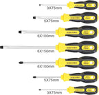 Magnetic Screwdriver Set 7 PCS, 3 Phillips and 4 Flat Head Precision Screwdriver, Professional Cushion Grip and Non-Slip for Repair Home Improvement Craft, Yellow
