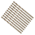 Drill Bit, #30 Cutting Diameter, 4341 HSS Gold Finish 135° Cutting Angle Number Jobber Bits - (Applications: for Drilling Soft Metal Plastic Wood), 10-Pieces