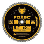 FOXBC 8-1/4 Inch Table Saw Blade 24 Tooth, 60 Tooth Wood Cutting with 5/8" Arbor, Diamond Knockout