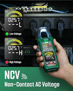 TESMEN TCM-300D Digital Clamp Meter, 6000 Counts Multimeter, Voltage Tester with AC/DC Current &Voltage, Auto-Ranging Voltmeter with Inrush Capacitance Resistance Diode Continuity NCV/Live Wire
