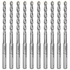 10-Piece 1/4” SDS Plus Drill Bits Rotary Hammer Drill Bit Set, Carbide Tipped for Drilling Concrete Cement Porcelain Tiles Ceramic Pots Stone Brick, Diameter 6mm, 160mm Long, SDS Plus Shank