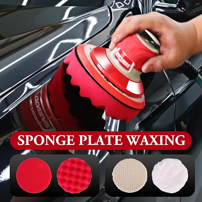 5/6 Inch Pneumatic Orbital Air Sander High-Speed DA Sander for auto body/Ideal for Woodworking, Auto Polishing, and Metal Sanding (6 inch) (6 inch)