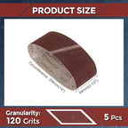 5 Pcs Sanding Belts 2-1/2 x 14 Inch 120 Grit Aluminum Oxide Abrasive Sandpaper for Belt Sander Metal Grinding Wood Working Weld Rust Removal