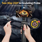 Articulating Borescope 2-Way 210° - JESERAL 6.2mm Len Endoscope camera with 6 light, HD1080P Inspection Camera with Steering Probe, Compatible with Android&iOS Phone, scope with 3.3FT Semi-Rigid Cable