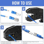 Qibaok 1500pcs Wire Connectors - Insulated Electrical Wire Terminals (Copper) - Ring, Butt, Spade, Fork Connector Kit - Red, Blue, Yellow