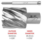 S&F STEAD & FAST Annular Cutter High Speed Steel 1-3/8" x 1" with Pilot Pin