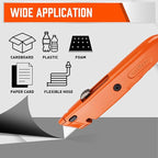 HORUSDY 2-Pack Box Cutter Utility Knife, Heavy Duty Aluminum Shell Retractable Box Cutter for Cardboard, Boxes and Cartons, Extra 10 Blades.