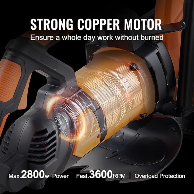 VEVOR Electric Concrete Saw, 16 in, 3200 W Motor Circular Saw Cutter with Max. 6 in Adjustable Cutting Depth, Wet Disk Saws Cutter Includes Water Line, Pump and Blade, for Stone, Brick