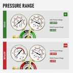 RX WELD Oxygen and Acetylene Regulators CGA540 and CGA510- Compatible with V-Style Welding Gas Torch Cutting, T-Handle