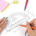 Plastic Protractor Math Protractors 180 Degrees for Geometry Classroom Student School Office Supplies, 6 Inch, Pack of 2 (Yellow)