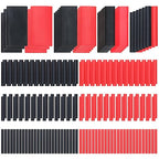 200PCS 1 3/4 1/2 3/8 1/4 3/16 1/8 inch 3:1 Heat Shrink Tubings Assortment Kit Adhesive Lined Marine Grade Shrink Wrap - Automotive Industrial Heat-Shrink Tubing Black Red