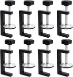 8Pcs C Clamps for Woodworking, Small Heavy Duty Adjustable Desk G-Clamp, Cabinet Clamps Face Frame Clips with Stable Wide Jaw Black For Workpiece Fixing Welding Mounting Hand Tool Parts