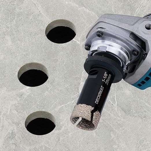 Diamond Hole Saw, 1-1/8" Hole Saw for Tiles Granite Marble Ceramic Glass Porcelain, 28mm Core Drill Bit with 5/8-11 Thread and 3/8” Hex Shank Adapter for Angle Grinders & Drills