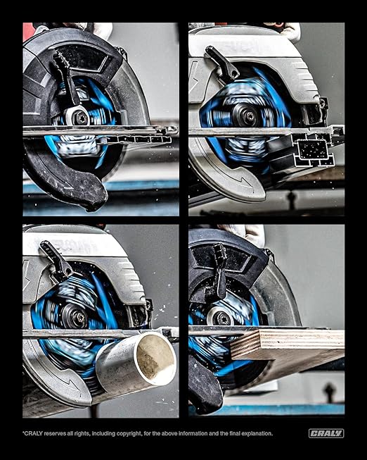 CRALY 5-3/8 Inch 50 Teeth Aluminum and Non-Ferrous Metal Cutting Circular Saw Blade, 20 mm Arbor, Carbide Tipped, Thin Kerf, Black Ice™ Coating, for Thin Aluminum, Plastic, Composite(C0550AL)