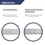 Pacific Arc Stainless Steel Ruler Inch and Metric, with 32nd and 64th Graduations, 36 Inches