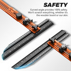 Stair Tread Template Tool - Precision Stair Gauge Measuring Tool with Self Locking Width, 8-72 Inches Lightweight Stair Tread Tool & Jig for Steps Measuring & Scribe, Orange