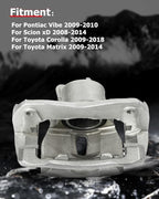 cciyu Front Left Brake Caliper Assembly w/Bracket 19B3434 2009-2010 For Pontiac For Vibe,2008-2014 For Scion For xD,2009-2019 For Toyota For Corolla,2009-2014 For Toyota For Matrix