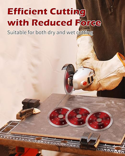 10 Pcs Diamond Saw Blades, 4-1/2 Inch Super Thin Tile Grinder Cutting Blade, Diamond Blade for Angle Grinder Cutting Porcelain Tile Granite Marbles