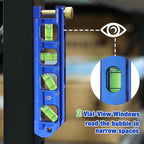 WORKPRO Magnetic Torpedo Level, Conduit Bending Level, Bubble Vials for 0°/90°/30°/45° Measurements, Aluminum Alloy Construction, 6.3-inch, Cobalt Blue