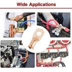 6 AWG 3/8" Stud (16 pcs.) Heavy Duty Copper Wire Lugs with Heat Shrink Tubing, Ring Terminals, Battery Cable Ends, Eyelets, Tubular Ring Connectors