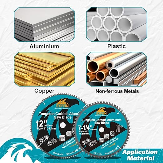 Metal Blade 7-1/4-Inch for Aluminum Non Ferrous 60 Teeth Tungsten Carbide Tipped Blade with 5/8-Inch Arbor Pack of 5