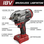Cordless Impact Wrench 1/2 inch for Milwaukee 18V Battery, 900Ft-lbs(1200N.m) High Torque Impact Driver, Brushless Impact Gun with 4-Mode Speed, 6 Sockets, LED Work Light (Battery NOT included)