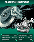 SCITOO 19B7122 Rear Right Disc Brake Caliper w/Bracket Fit For Mazda For CX-5 2013-2015, Single Piston