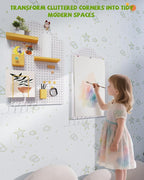 Metal Pegboard Kit — Pegboard Wall Organizer with 26 Accessories, Carbon Steel Pegboards for Home, Office, Study Room, Kids Room, Craft Room, Living Room — 32″ × 20″ Cloud White Peg Board