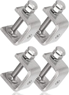 Stainless Steel C Clamps Mini 1 Inch for Mounting, Heavy Duty Metal U Clamps for Metal Working, Small Desk Clamp with Stable Wide Jaw Opening & Protective Pads/I-Beam Design (4pcs)