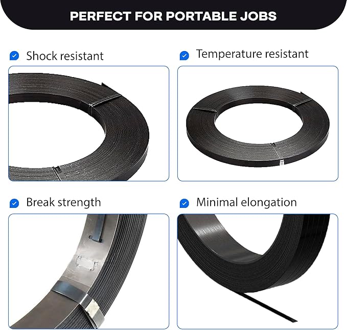 IDL Packaging 3/4" x .020" x 200' Steel Strapping Coil (1700 Lbs Break Strength) in Self-Dispensed Сardboard Box - Portable Strong Banding with Superior Cut-Resistance - Heavy Pallet Strapping