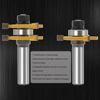 3 Edge T Joint Router Bit, Lock Miter Woodworking Bit for Cabinet, Rabbeting & Tongue & Groove (Router Bit-1/2 Inch -3 Edged T-Shaped)