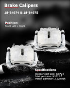 cciyu Front Left & Right Brake Calipers Assembly w/Bracket 18-B4975 18-B4974 For Ford For F-150 2005-2008,For Ford For Lobo 2005-2008,For Lincoln For Mark LT 2006-2008