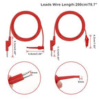 Sumnacon Multimeter Test Lead Set - Stackable Banana Plug to Test Hook, Banana Plug to Alligator Clips Test Cable Kit, Flexible Silicone Electrical Test Wire Leads with Protective 6.6 Ft/2M