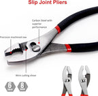 FASTPRO 7-Piece Utility Pliers and Wrench Set, Includes 8" Adjustable Wrench, 8" Groove Joint, 8" & 6" Slip Joint, 6" Long Nose, 6" Diagonal and 6" Linesman Pliers, Dipped Handle