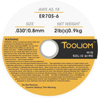 TOOLIOM ER70S-6 .030"(0.8 mm) Mild Steel MIG Solid Welding Wire on 2-Pound Spool Compatible with TL-200M TL-250M Pro