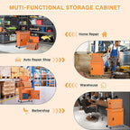 5-Drawer Rolling Tool Chest,Garage Storage Tool Box with Wheels,Lockable and Detachable Tool Cabinet,Heavy Duty Metal Tool Cart with Wheels for Garage,Warehouse,Workshop (Orange)