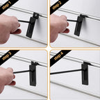 Slatwall Hooks Assortment Kit, 60 Pcs 6" Black Metal Display Hooks for Slat Wall Panels, Garage Storage, Pegboard, Gridwall, Retail Store Organization Accessories