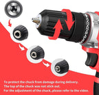 21V Power Drill Cordless Tool Kit Set, Electric Screwdriver Cordless Drill with Battery and Charger for Men Home, 3/8-Inch Keyless Chuck, Variable Speed, 24+1 Torque Setting with LED(Red)