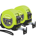 HAUTMEC Tape Measure 25ft with Dual Scale Metric and Imperial 1/8 Fractions Measuring Tape Compact Economical for Home DIY Renovations Crafting Quick Fixes HT0325-2PC