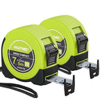 HAUTMEC Tape Measure 25ft with Dual Scale Metric and Imperial 1/8 Fractions Measuring Tape Compact Economical for Home DIY Renovations Crafting Quick Fixes HT0325-2PC