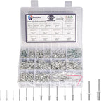 560 Pcs 14 Sizes Pop Rivets Assortment Kit, Aluminum Rivets, 3/32" 1/8" 5/32" 3/16" 1/4" Blind Rivets for Metal, Dome Head rivet kit(Silver)