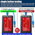 NOYAFA Network Cable Tester for RJ45 RJ11 RJ12 /Cat5 Cat5e Cat6 Cat6a Cat7, Universal Cable Tester, Continuity Test, Phone Line Cat3, Ethernet Tester, LAN Cable Test Tool (Red)